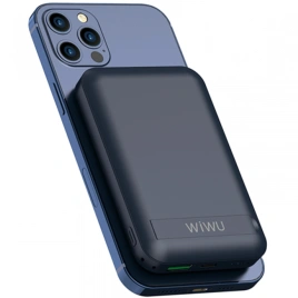 Внешний аккумулятор WiWU Snap Cube Magsafe Wireless Charge SC 10000 mAh Blue