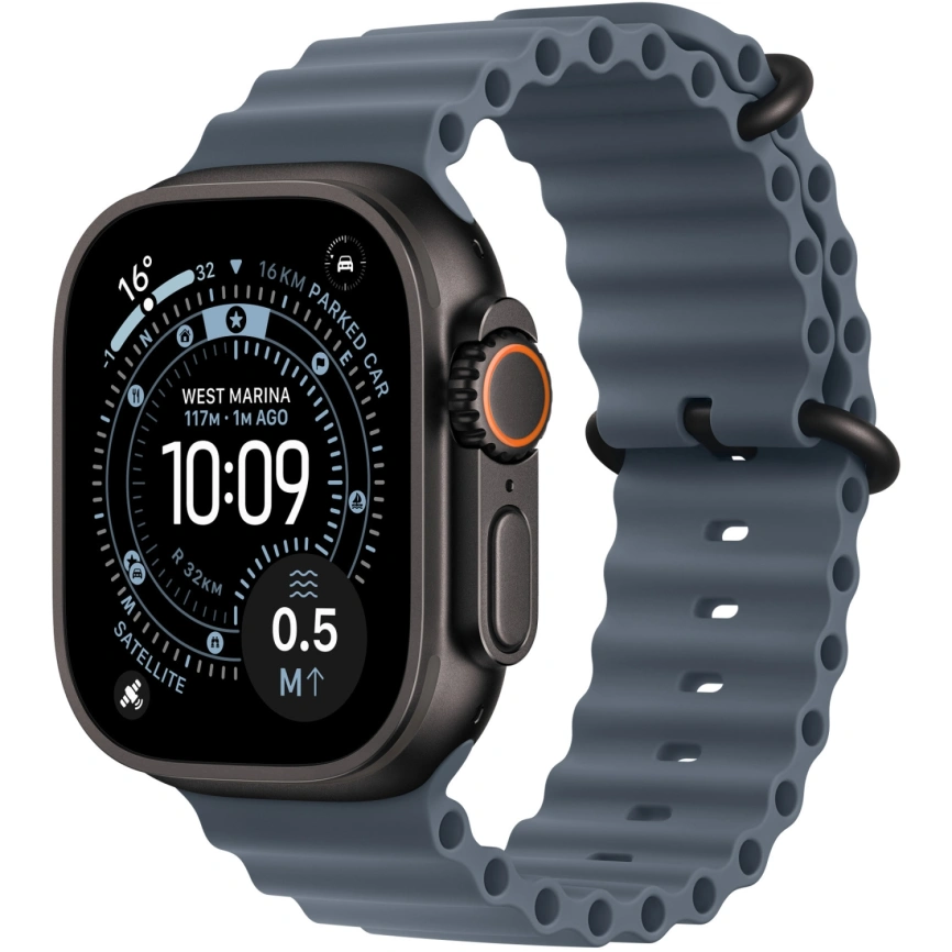 Ремешок Apple Watch Ultra 49mm Anchor Blue Ocean Band - Black Titanium Finish (MGCJ4FE) фото 2