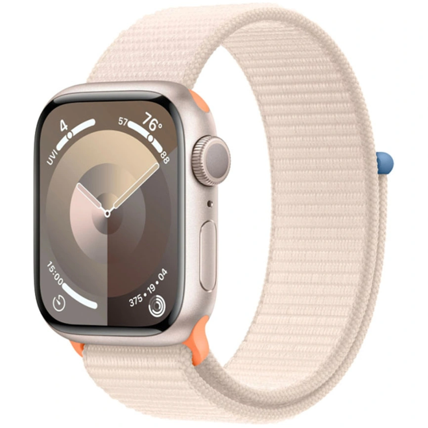 Смарт-часы Apple Watch Series 9 45mm Starlight Aluminum Case with Starlight Sport Loop (MR983) фото 1