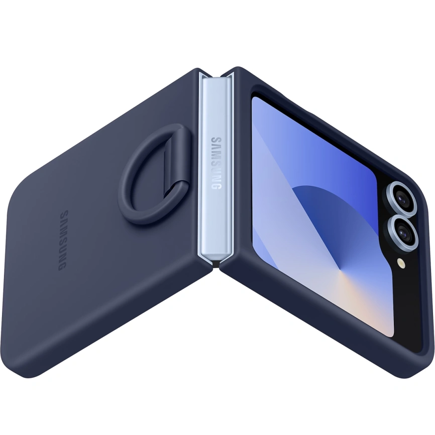 Чехол Samsung Silicone Case with Ring для Galaxy Z Flip6 Blue фото 2