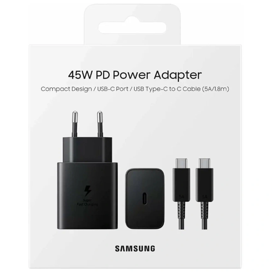 Сетевое зарядное устройство Samsung 45W PD USB-C EP-T4510 + Cable Black фото 5