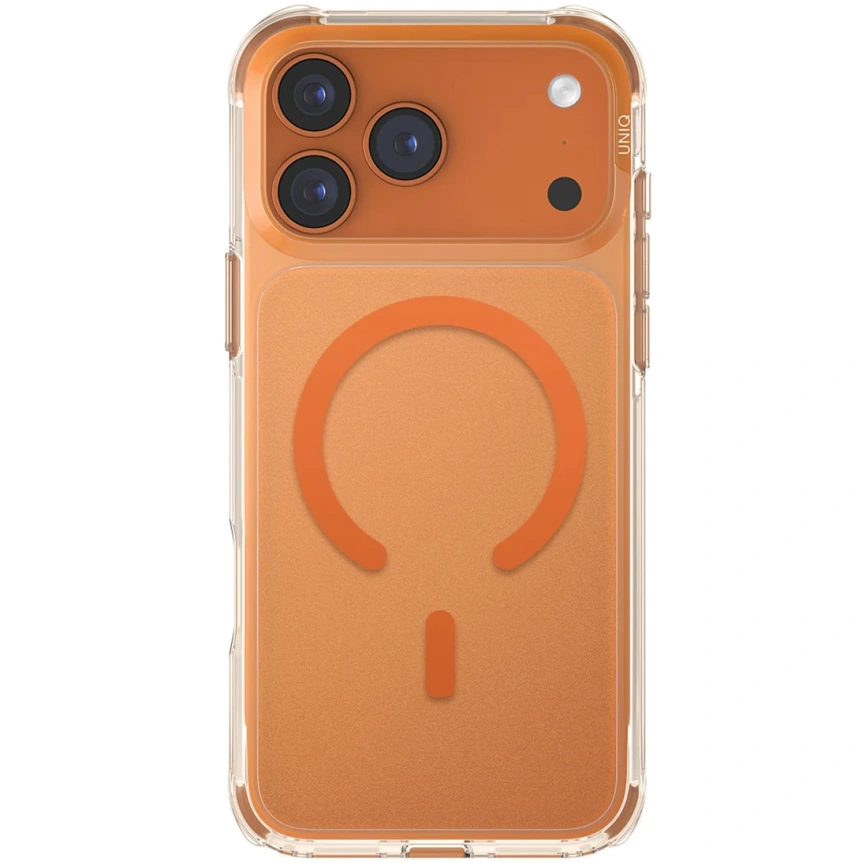 Чехол Uniq LifePro Xtreme Anti-FingerprintSlim Hybrid Case with MagClick для iPhone 17 Pro Frost Clear/Volt Orange фото 2